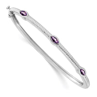 Thumbnail for 14k White Gold Marquise Bangle
