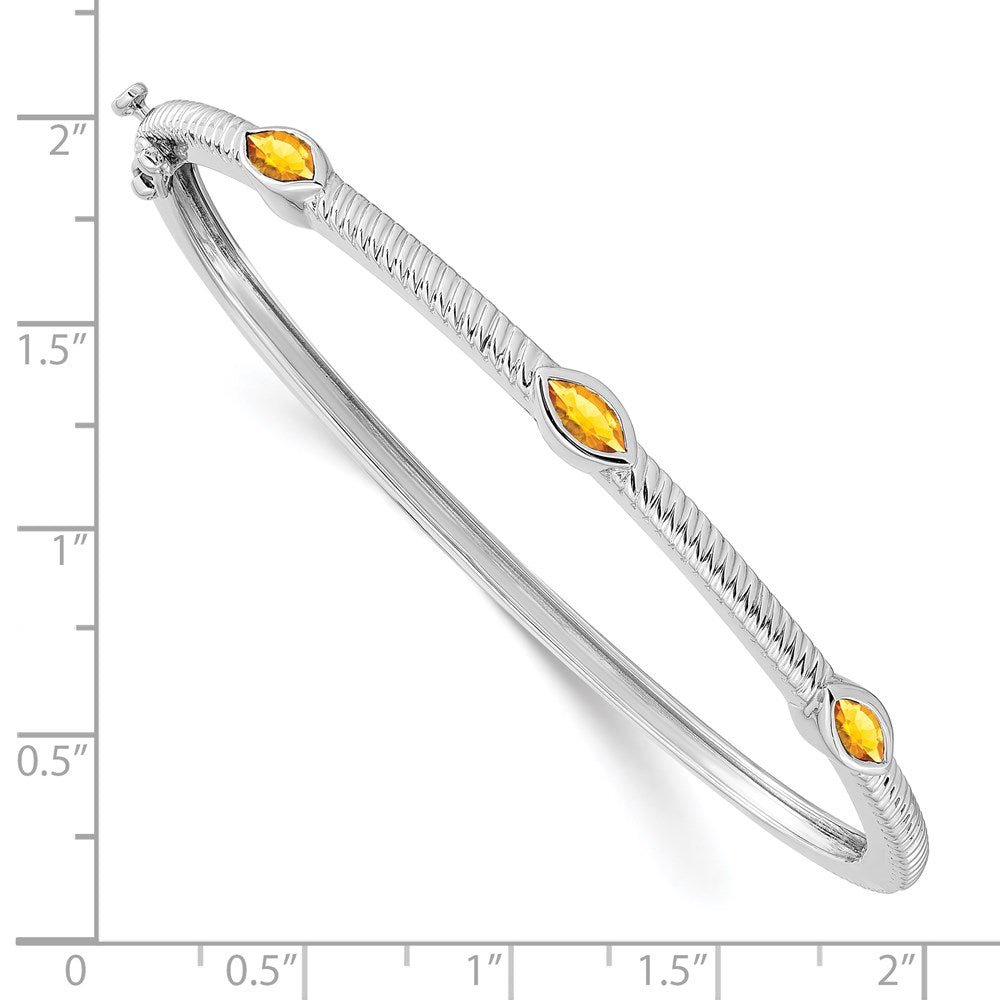 14k White Gold Marquise Bangle