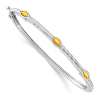 Thumbnail for 14k White Gold Marquise Bangle