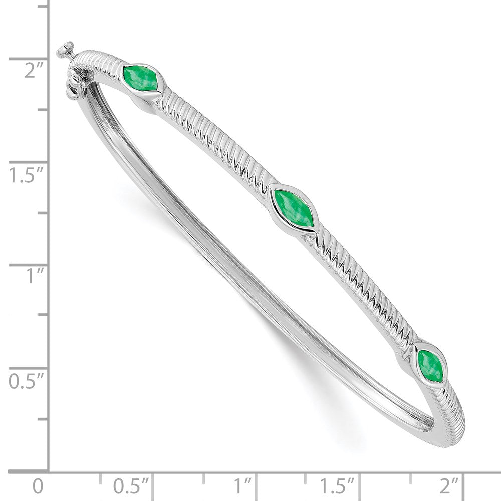 14k White Gold Marquise Bangle
