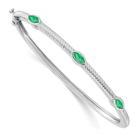 Thumbnail for 14k White Gold Marquise Bangle