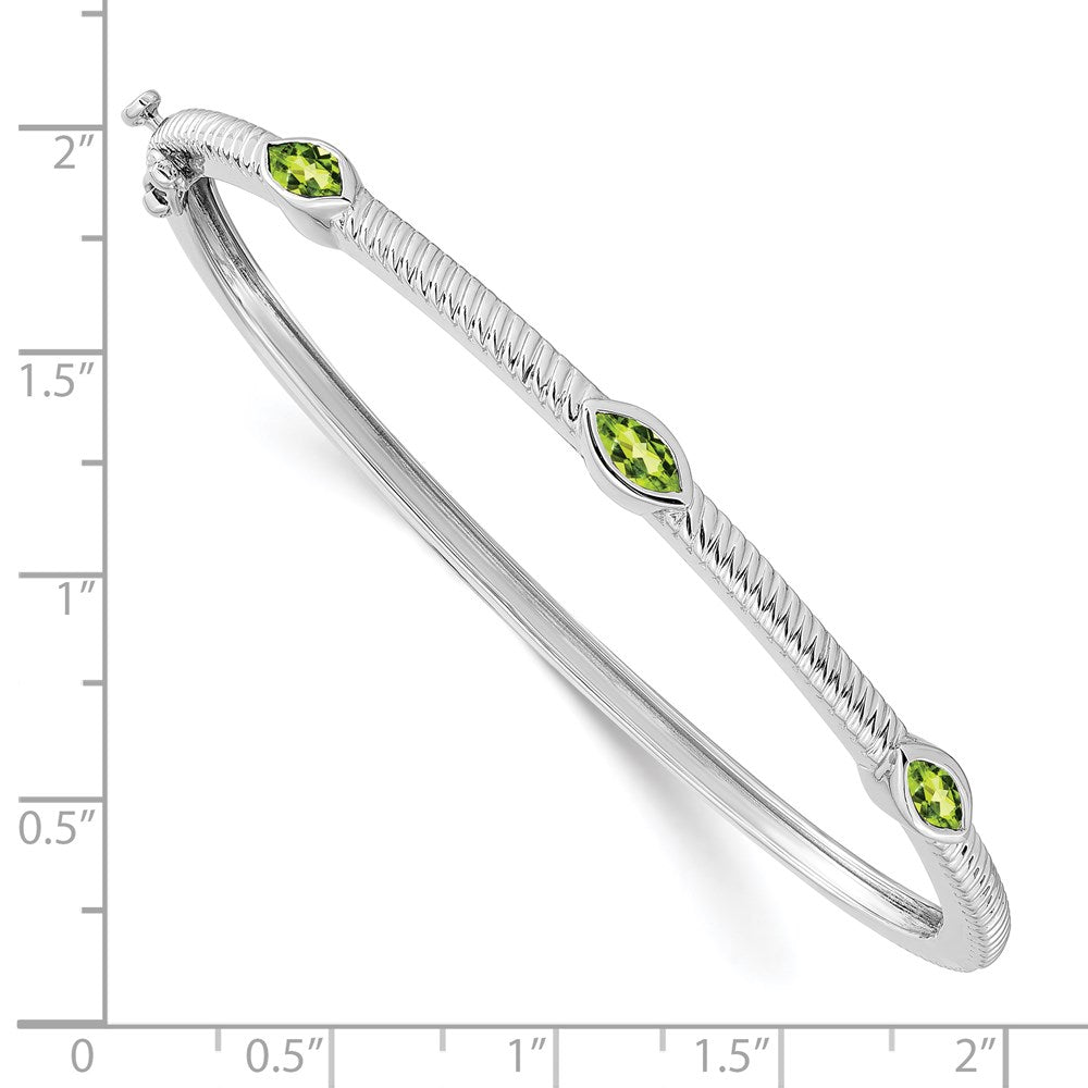 14k White Gold Marquise Bangle