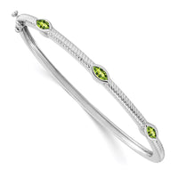 Thumbnail for 14k White Gold Marquise Bangle