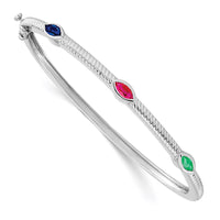 Thumbnail for 14k White Gold Marquise Bangle
