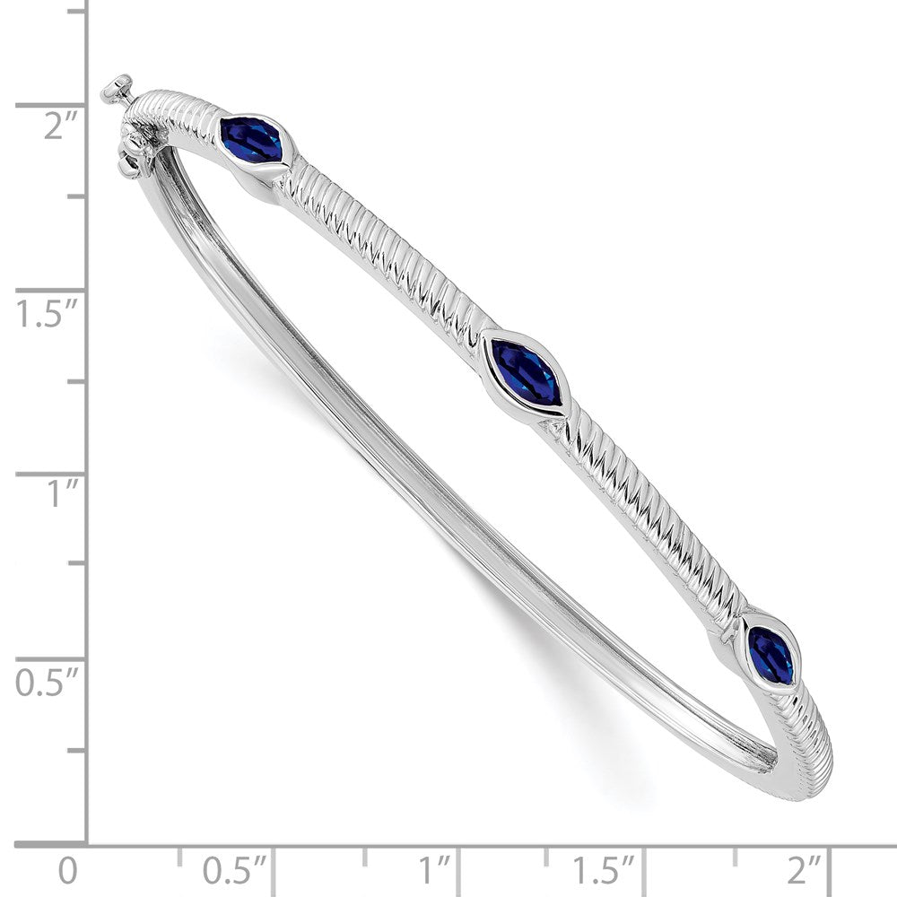 14k White Gold Marquise Bangle