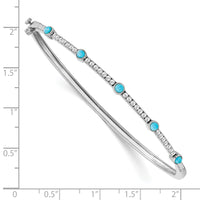 Thumbnail for 14k White Gold Turquoise and White Topaz Bangle