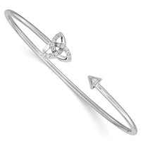 Thumbnail for 14k White Gold Diamond Celtic Knot Cuff Bangle