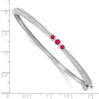 Thumbnail for 14k White Gold Emerald and Diamond Bangle