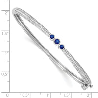 Thumbnail for 14k White Gold Emerald and Diamond Bangle