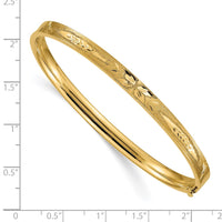 Thumbnail for 14k 3/16 Diamond-cut Concave Hinged Bangle Bracelet