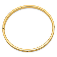 Thumbnail for 14k 4/16 Oversize Diamond-cut Concave Hinged Bangle Bracelet