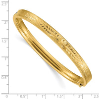 Thumbnail for 14k 4/16 Oversize Diamond-cut Concave Hinged Bangle Bracelet