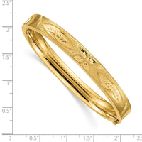 Thumbnail for 14k 5/16 Diamond-cut Concave Hinged Bangle Bracelet