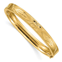 Thumbnail for 14k 5/16 Oversize Diamond-cut Concave Hinged Bangle Bracelet