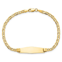 Thumbnail for 14k Soft Diamond Shape Anchor Link ID Bracelet