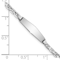 Thumbnail for 14k WG Soft Diamond Shape Anchor Link ID Bracelet
