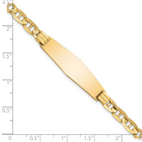 Thumbnail for 14k Anchor Soft Diamond Shape ID Bracelet