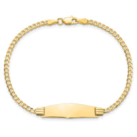 Thumbnail for 14k Soft Diamond Shape Curb Link ID Bracelet