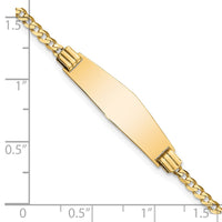 Thumbnail for 14k Soft Diamond Shape Curb Link ID Bracelet