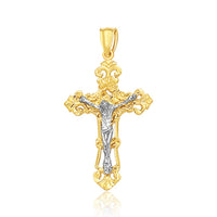 Thumbnail for 14k Two Tone Gold Cross Pendant