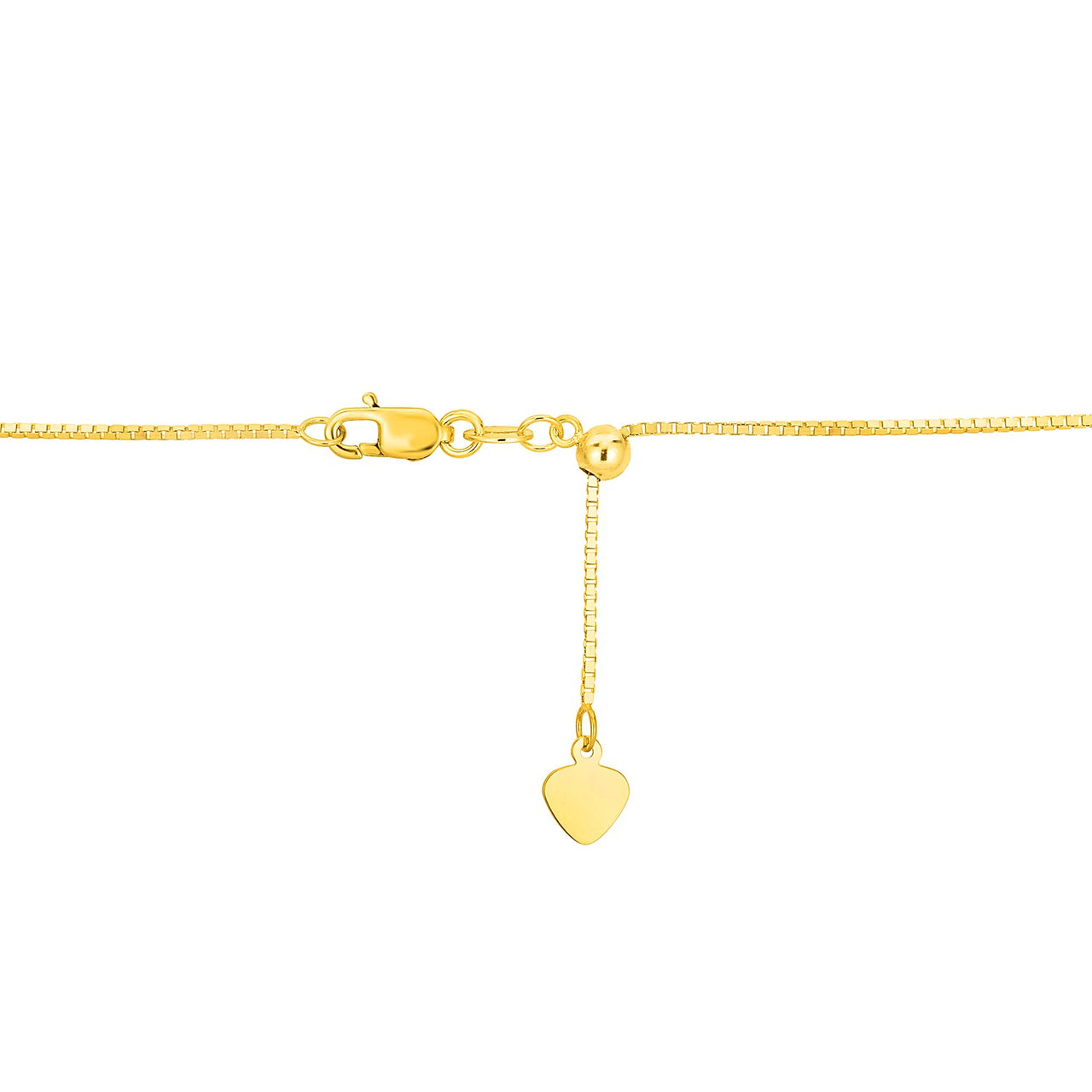 14k Yellow Gold Adjustable Box Chain 0.7mm