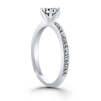 Thumbnail for 14k White Gold Classic Pave Diamond Band Engagement Ring