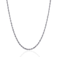 Thumbnail for 3.0mm 14k White Gold Solid Diamond Cut Rope Chain