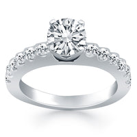 Thumbnail for 14k White Gold Diamond Micro Prong Cathedral Engagement Ring
