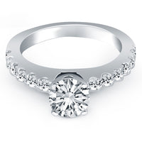 Thumbnail for 14k White Gold Diamond Micro Prong Cathedral Engagement Ring