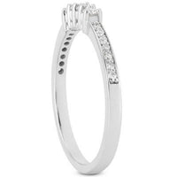 Thumbnail for 14k White Gold Wedding Band with Pave Set Diamonds and Prong Set Diamonds