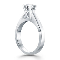 Thumbnail for 14k White Gold Wide Cathedral Solitaire Engagement Ring
