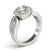 Thumbnail for 14k White Gold Teardrop Split Band Diamond Engagement Ring (1 1/3 cttw)