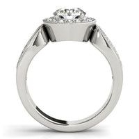 Thumbnail for 14k White Gold Teardrop Split Band Diamond Engagement Ring (1 1/3 cttw)
