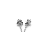 Thumbnail for 14k White Gold 3mm Faceted White Cubic Zirconia Stud Earrings