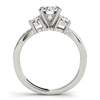 Thumbnail for 14k White Gold Split Shank Round Diamond Engagement Ring (1 5/8 cttw)