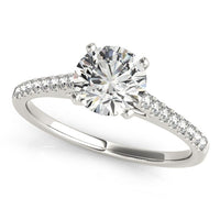 Thumbnail for 14k White Gold Pronged Round Diamond Engagement Ring (1 5/8 cttw)