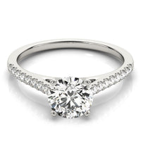 Thumbnail for 14k White Gold Pronged Round Diamond Engagement Ring (1 5/8 cttw)