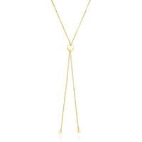 Thumbnail for 14k Yellow Gold Adjustable Heart Style Lariat Necklace
