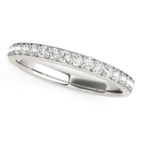Thumbnail for 14k White Gold Prong Set Wedding Band with Diamonds (1/3 cttw)