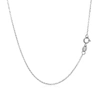Thumbnail for 14k White Gold Diamond Cut Cable Link Chain 0.8mm