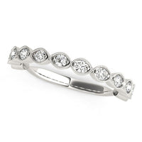 Thumbnail for 14k White Gold Antique Style Diamond Wedding Band (3/8 cttw)