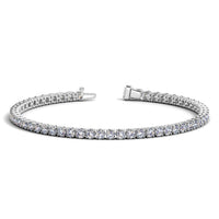 Thumbnail for 14k White Gold Round Diamond Tennis Bracelet (5 cttw)