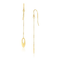Thumbnail for 10k Yellow Gold Cutout Oval Chain Dangling Earrings