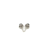 Thumbnail for 14k White Gold Black 3mm Faceted Cubic Zirconia Stud Earrings