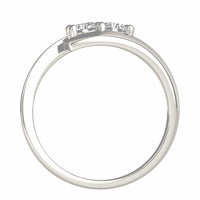 Thumbnail for 14k White Gold Round Two Stone Common Prong Diamond Ring (1/2 cttw)