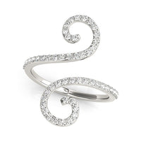 Thumbnail for 14k White Gold Diamond Open Flourish Style Ring (1/2 cttw)
