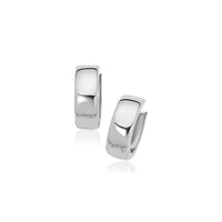 Thumbnail for 10k White Gold Snuggable Hoop Earrings