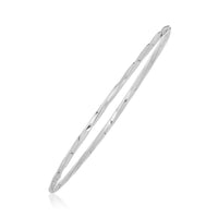 Thumbnail for 14k White Gold Thin Twisted Shiny Bangle