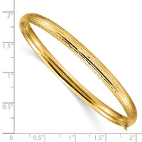Thumbnail for 14k 3/16 Diamond-cut Fancy Hinged Bangle Bracelet