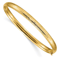 Thumbnail for 14k 3/16 Diamond-cut Fancy Hinged Bangle Bracelet